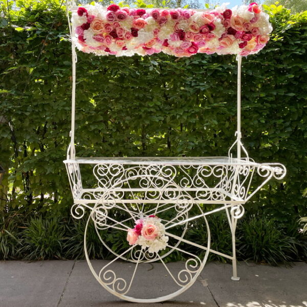 Metal Cart met dakje - Wit